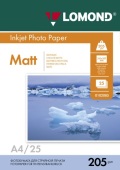 Фотобумага A4 матовая односторонняя 205г/м2 25л (Lomond)