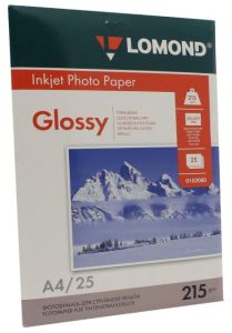 Фотобумага A4 глянцевая односторонняя 215г/м2 25л (Lomond)