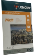 Фотобумага A4 матовая двусторонняя 190г/м2 25л (Lomond)