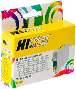 Картридж Epson T0734Y (Hi-Black) yellow pigment