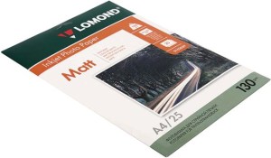 Фотобумага A4 матовая двусторонняя 130г/м2 25л (Lomond)